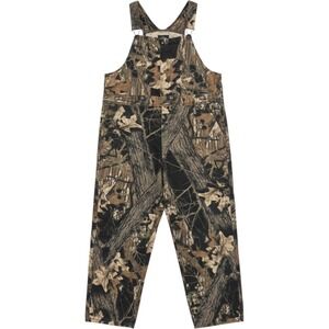 Vintage Wolf Mountain Camo Bib Overalls Made in USA Size Large Key Huntin'‎ Gear